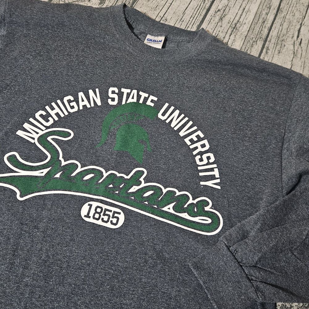 Michigan State Spartans Long Sleeve University Shirt L Gildan‎  1855